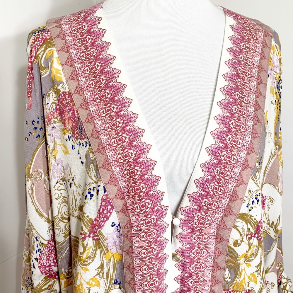 SOLD-NWT Free People Tie Sleeve Kimono Blouse - Picture 2 of 7